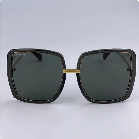 GUCCI Authentic Gold Gray Metal Square Oversized Sunglasses GG0903S 001 60MM NWT - Picture 4 of 16
